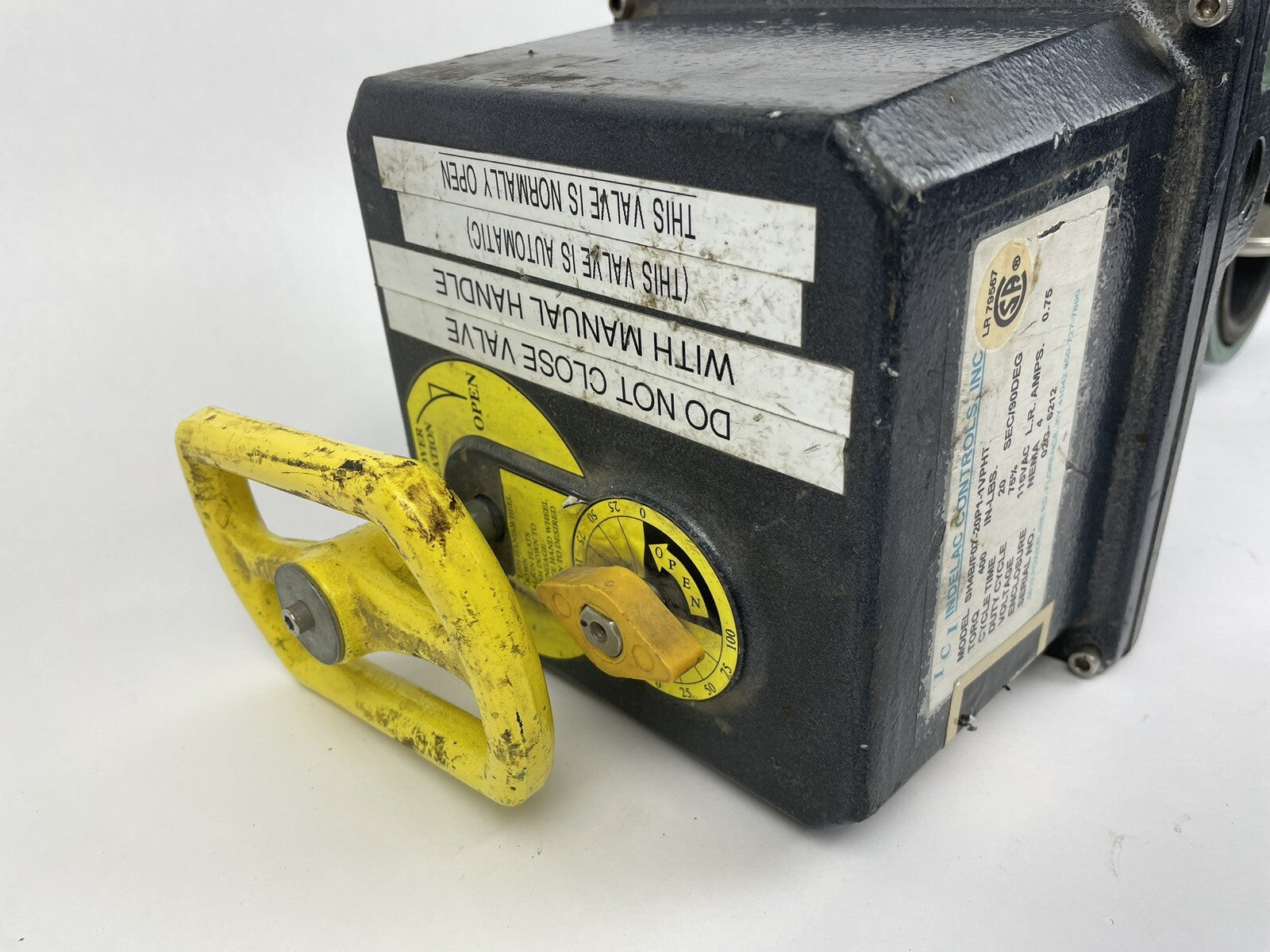 INDELAC CONTROLS TORQUE ELECTRIC ACTUATOR 400 IN LBS 115 VAC