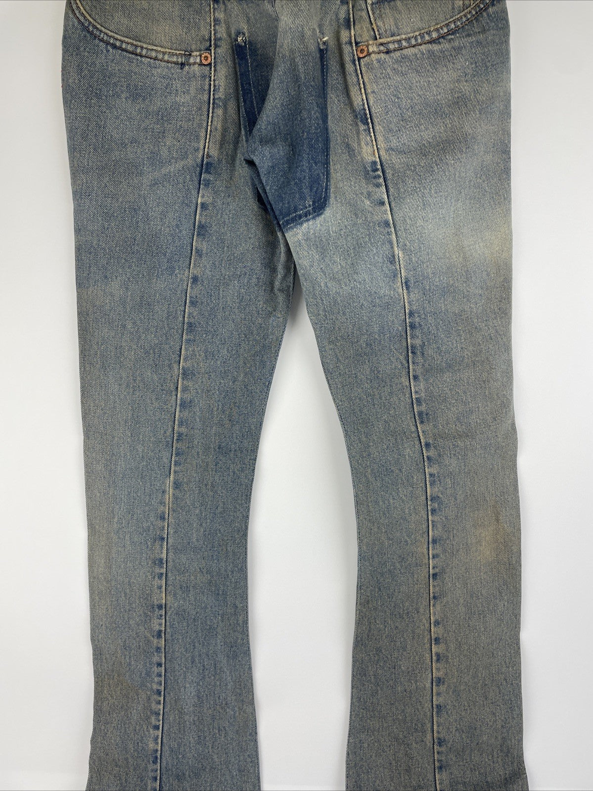 e label x Levis Reconstructed Denim Jeans 26 x 32 low Rise Designer Fashion Wear