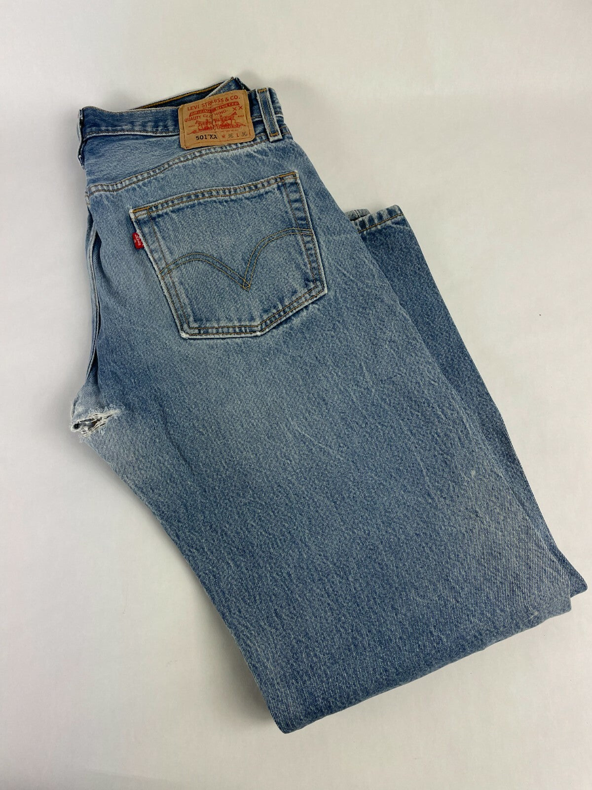 Levi's Men's Blue 501 Regular Fit Straight Leg Jeans Size W 36 L 36