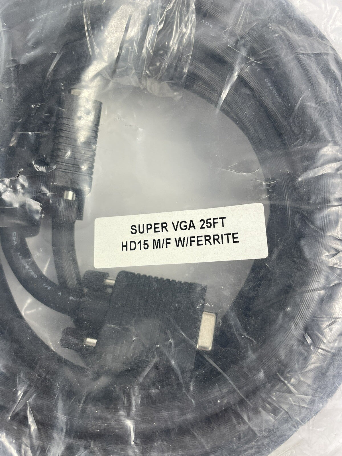 25 Ft Super VGA SVGA HD15 Video Extension Cable Cord 28 AWG TV PC MAC Mon M/F