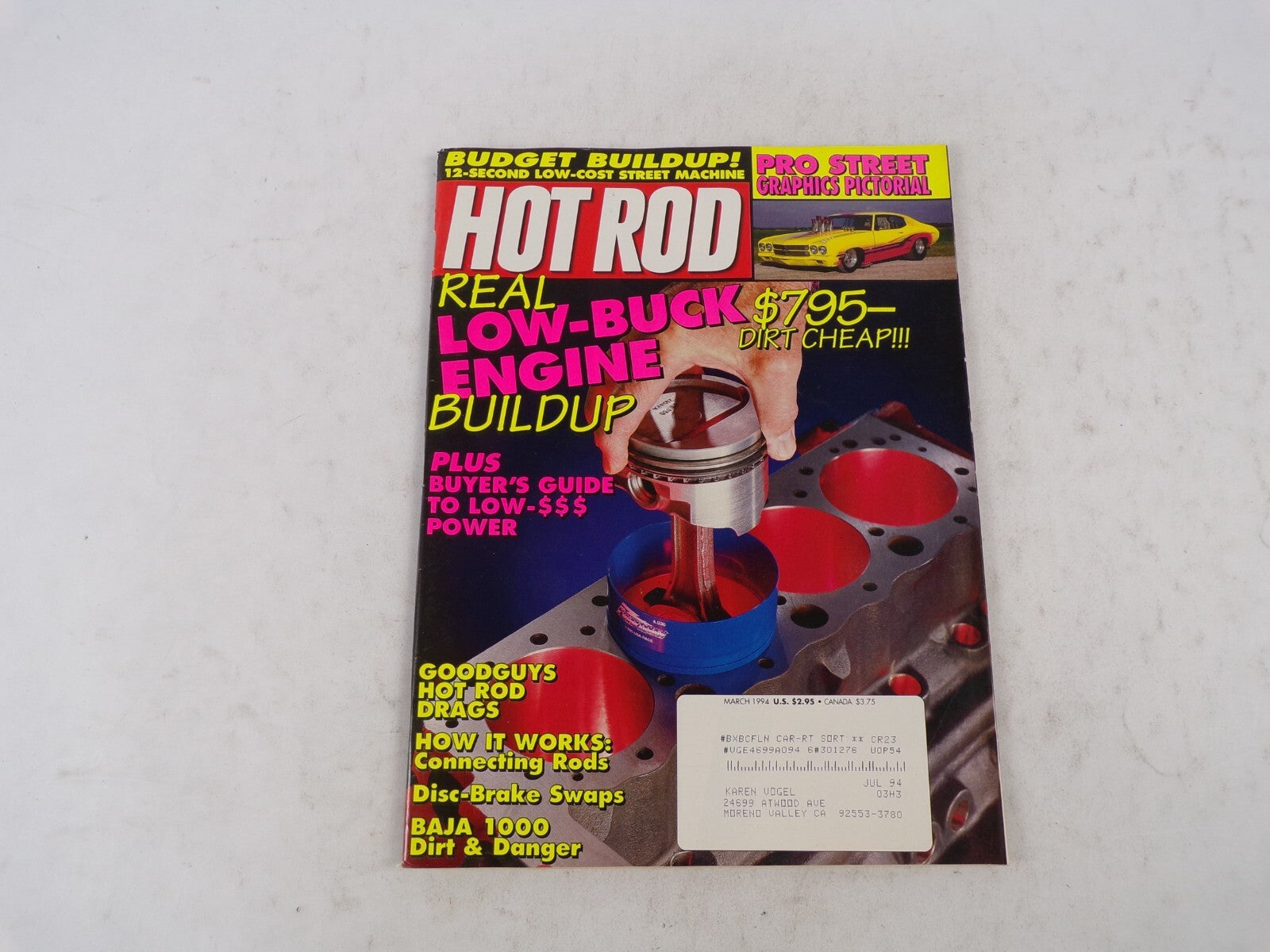 March 1994 Hot Rod Real  Low -  Buck Engle Buildup Plus Buyer's Guide To Low Pow