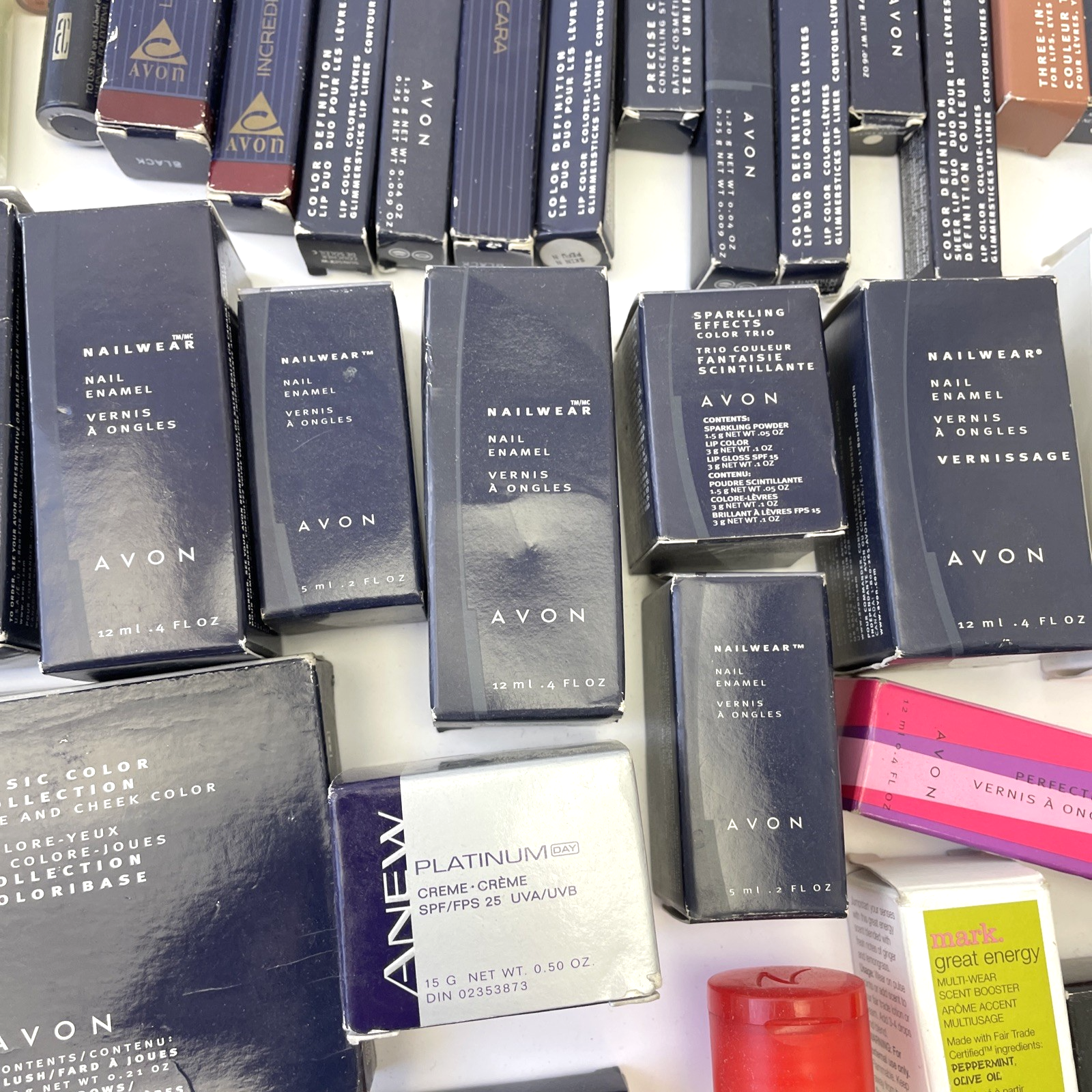 Avon Huge Lot Of 100+ AVON ANEW Cremes Make Up Glazewear Blush Nailwear Lipstick