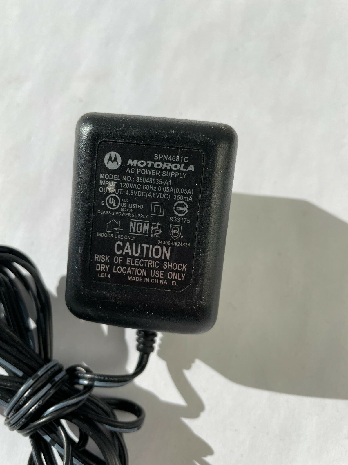 Genuine Motorola 35048035-A1 Output 4.8 V 350mA Power Supply Adapter A81