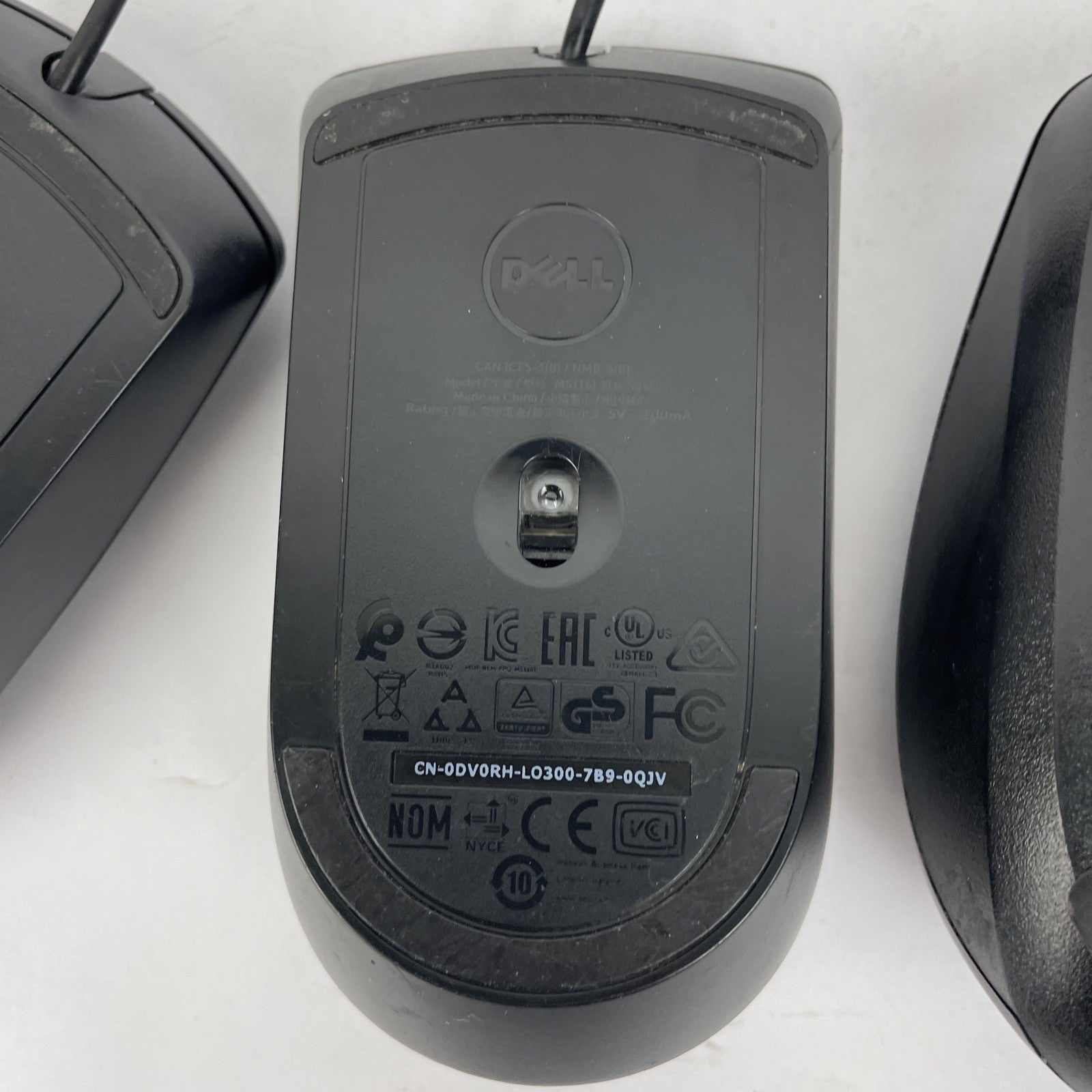 3 x Dell Wired USB Computer Mouse Lot Models - MS116T MS116P MS111L
