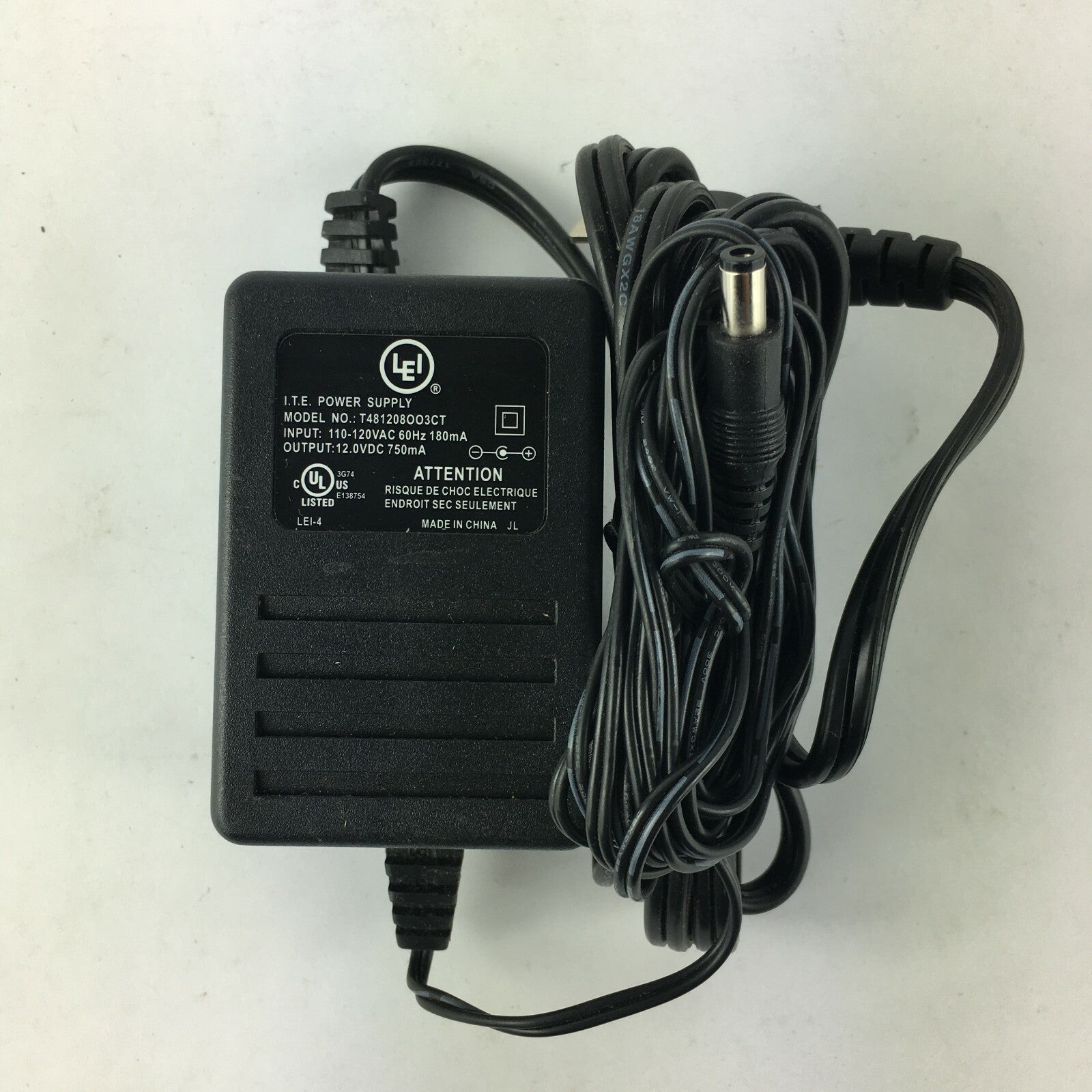 Genuine ITE T481208OO3CT Class 2 Output 12V 750mA Power Supply Adapter A17