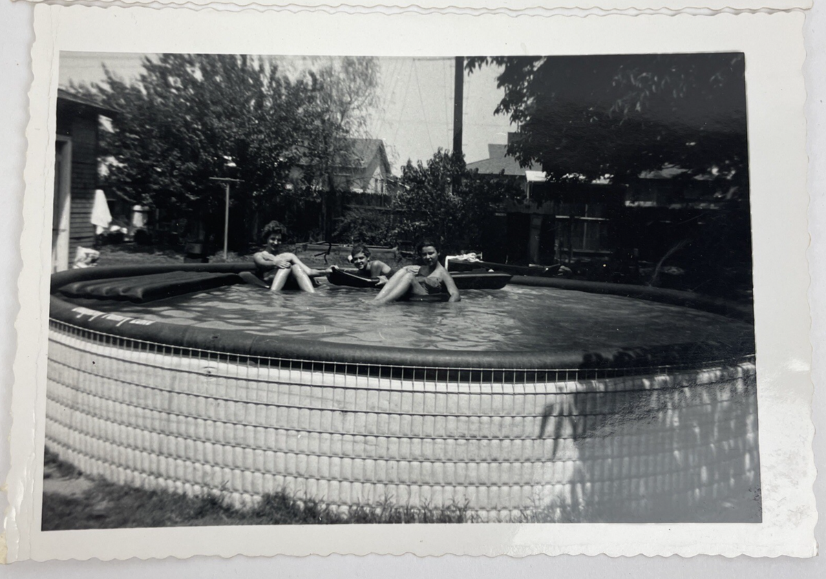 Vintage Photograph 1950's 3 California Girls Baton Twirler's / Swimming Pool
