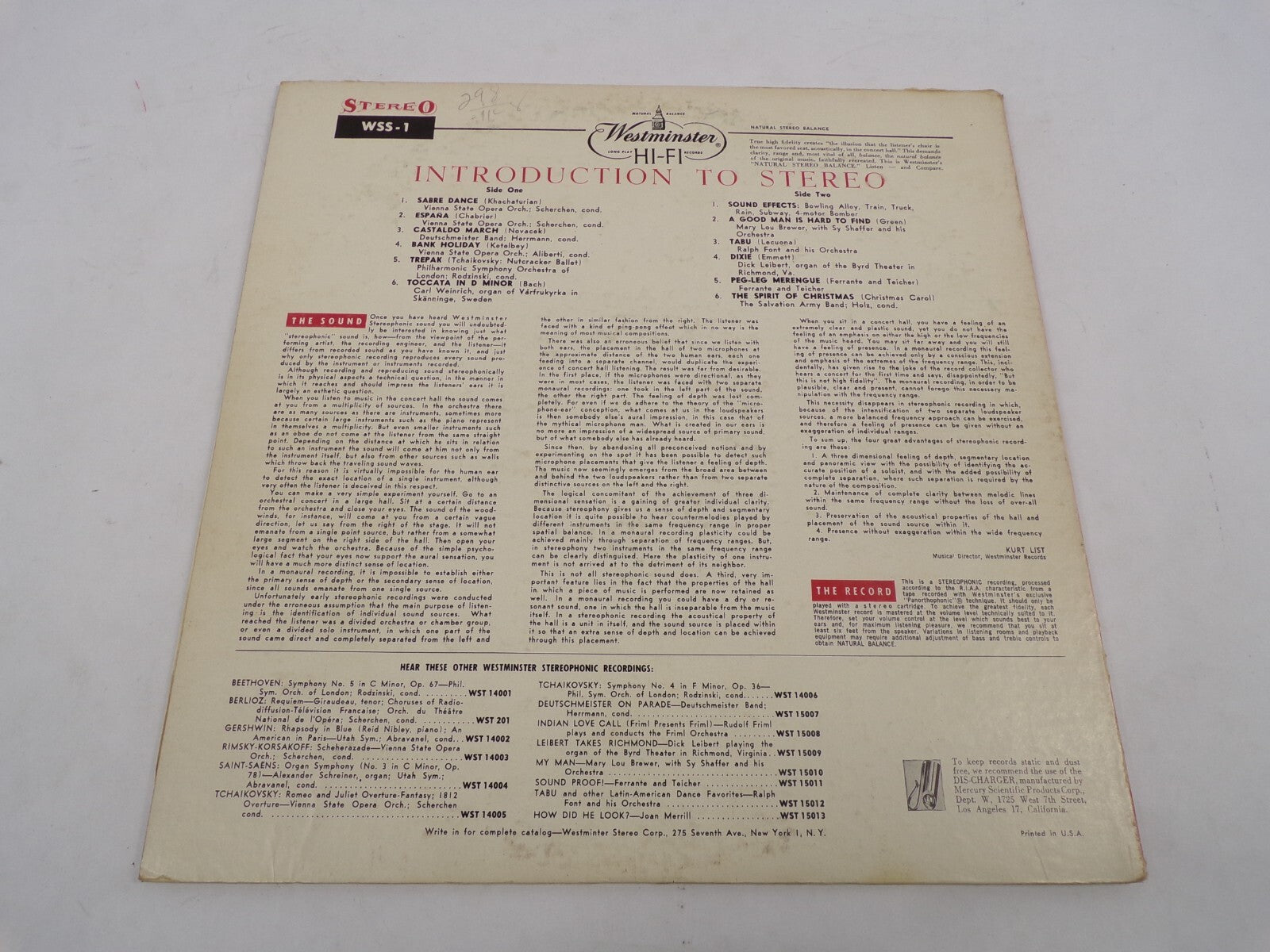 Introduction To Stereo Westminster HI-FI Sabre Dance Espana Castaldo March Bank