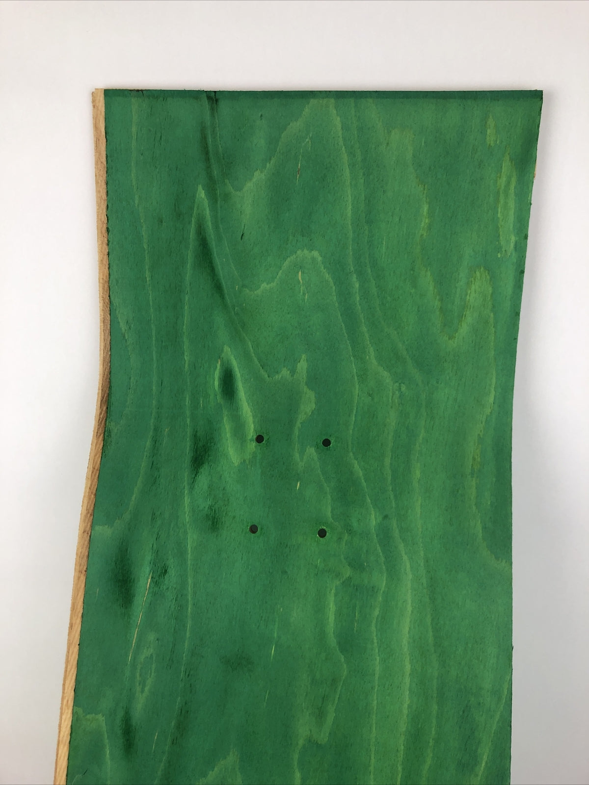 Skateboard Deck Blank Uncut 10" x 34" w 14.25 Wheelbase Pre Drilled Green Stain