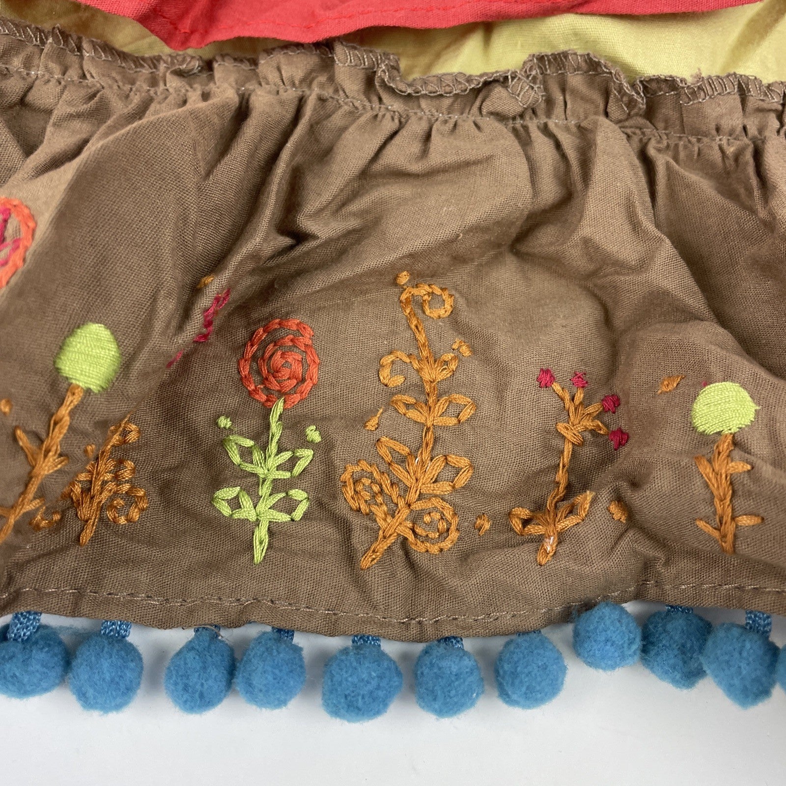 Natural Life - Bohemian Pom Pom Sequin Embroidered Waitress Server Fashion Apron