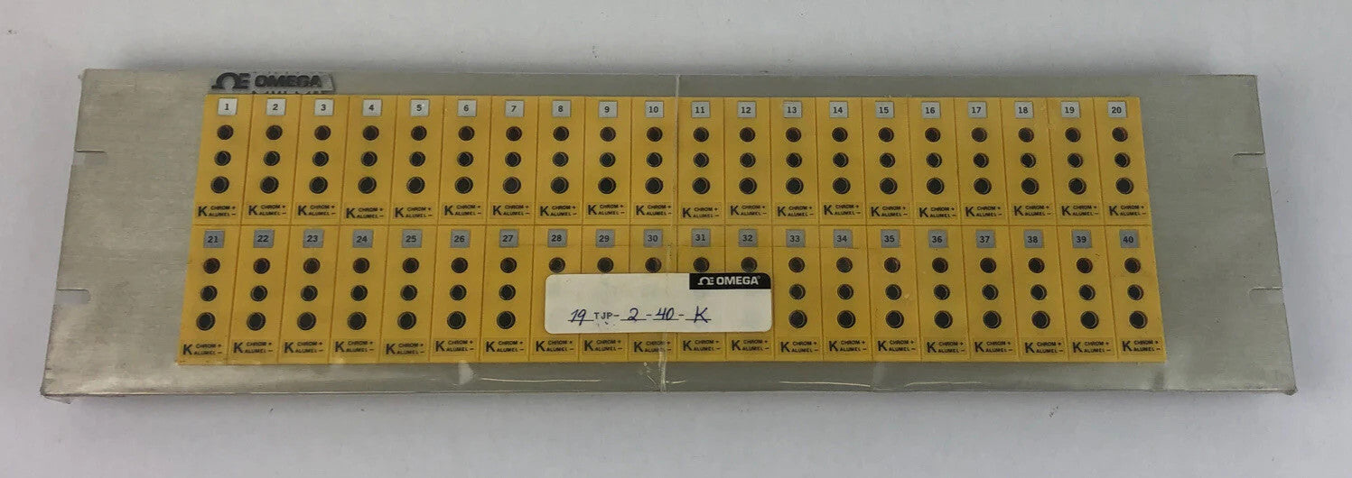 Omega Universal K-Type Thermocouple Jack Connectors 40 on 19" Rackmount Panel