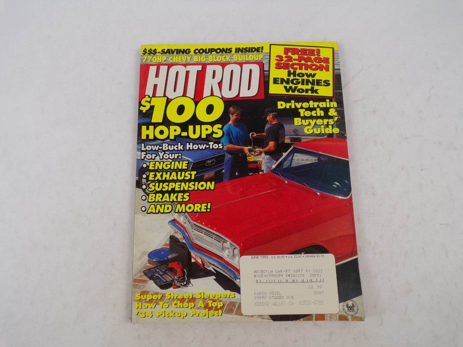 June 1995 Hot Rodding Magazine Saving Coupons Inside! Hop-Ups 770HP Chevy Big-B