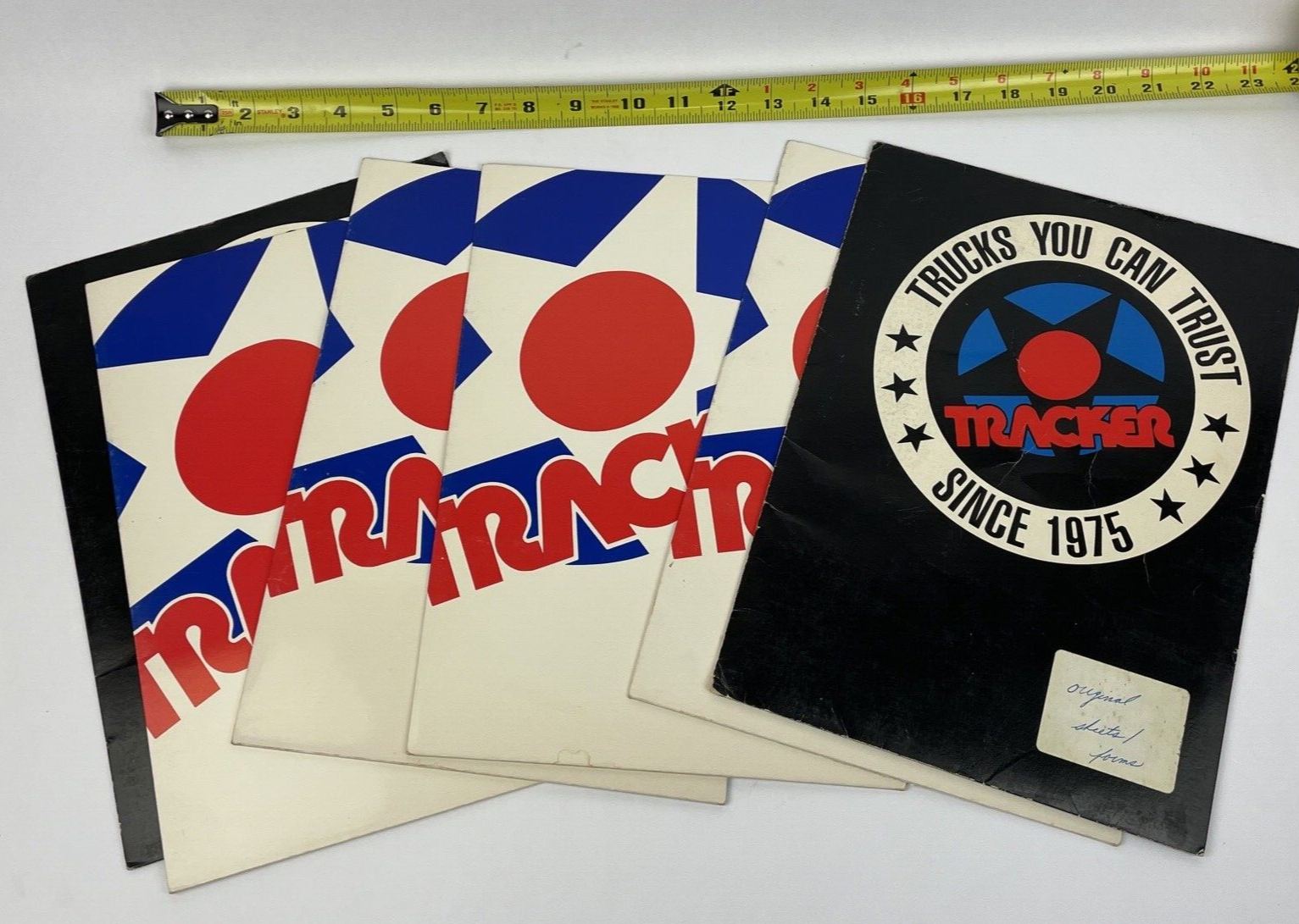 Huge lot of vintage Tracker Trucks trade show display advert proofs and skateboarding memorabilia.