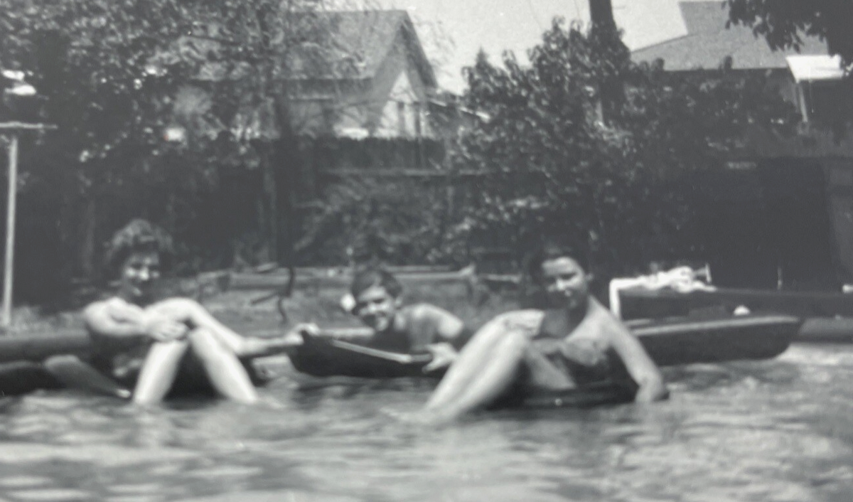 Vintage Photograph 1950's 3 California Girls Baton Twirler's / Swimming Pool