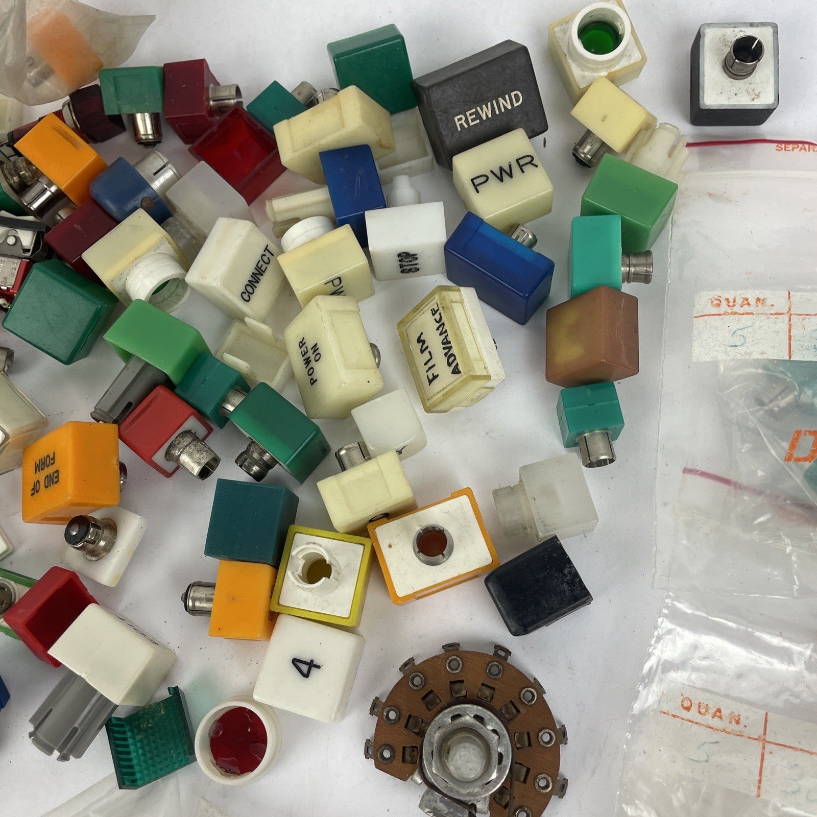 Huge Lot Of Square Push button Panel Lights Red Green Yellow Assorted shaft(s)