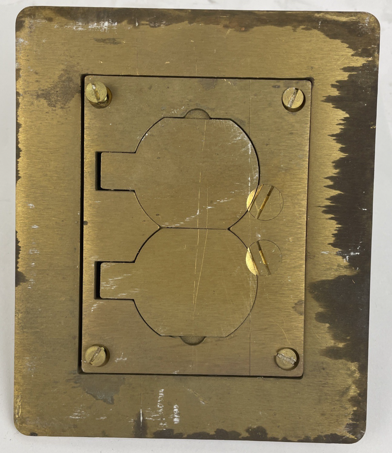 egrand WIREMOLD 828R Omnibox Brass Duplex Receptacle Floor Box Cover Plate +++
