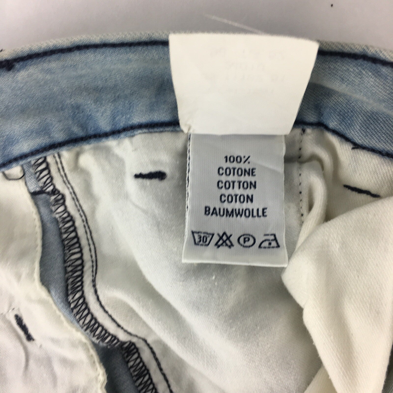 CERRUTI Essential Light Wash Blue Cotton Denim Mens Jeans Straight 52 