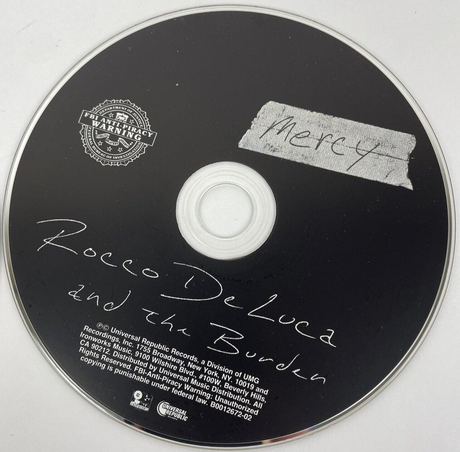 2 x ROCCO DELUCA AND THE BURDEN ~ "MERCY" (Audio CD, 2009) + Self Titled 2006