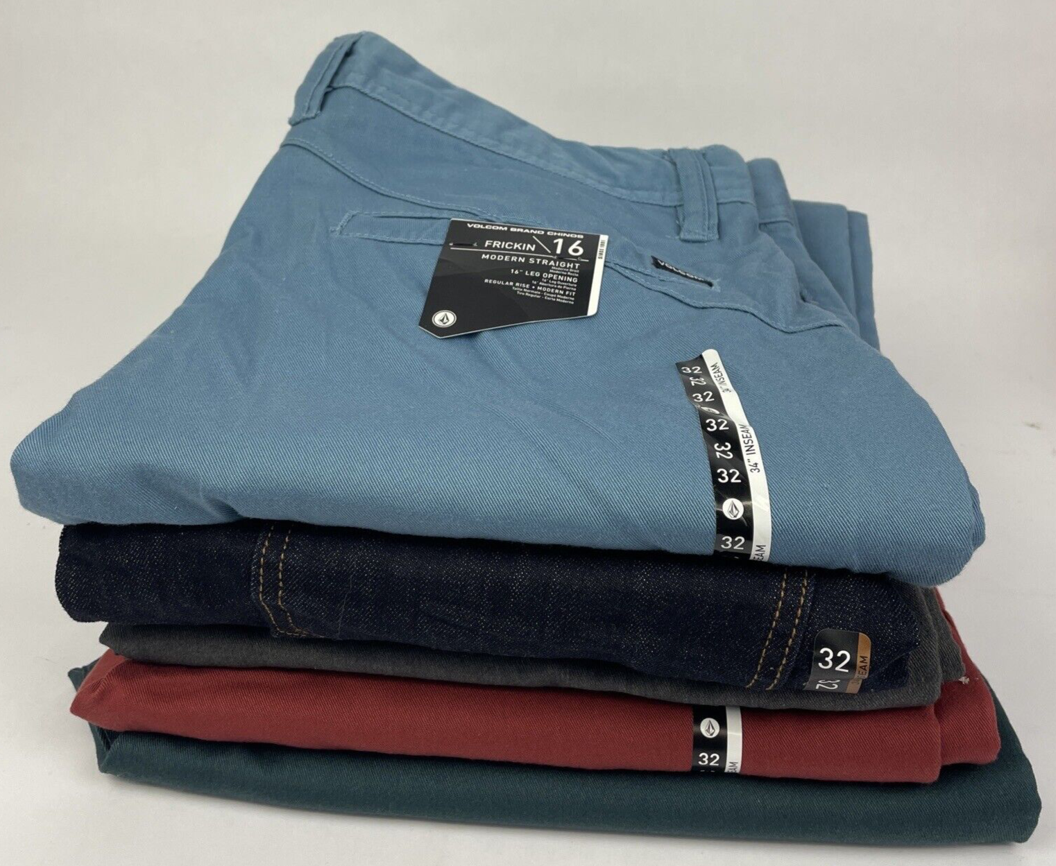 Lot of 5 Volcom Stone Made True To This Friction 16 Size 32x32 Chino Cotton Pant