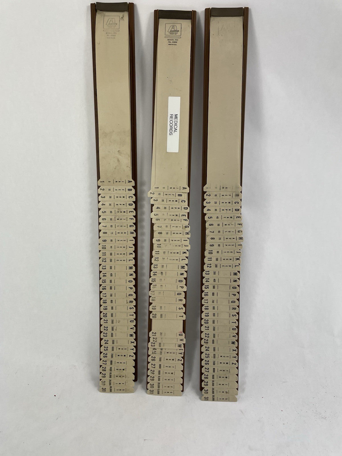 LOT OF 3: Vintage Amberg Model P-31 No. 40652 File Index Sorter