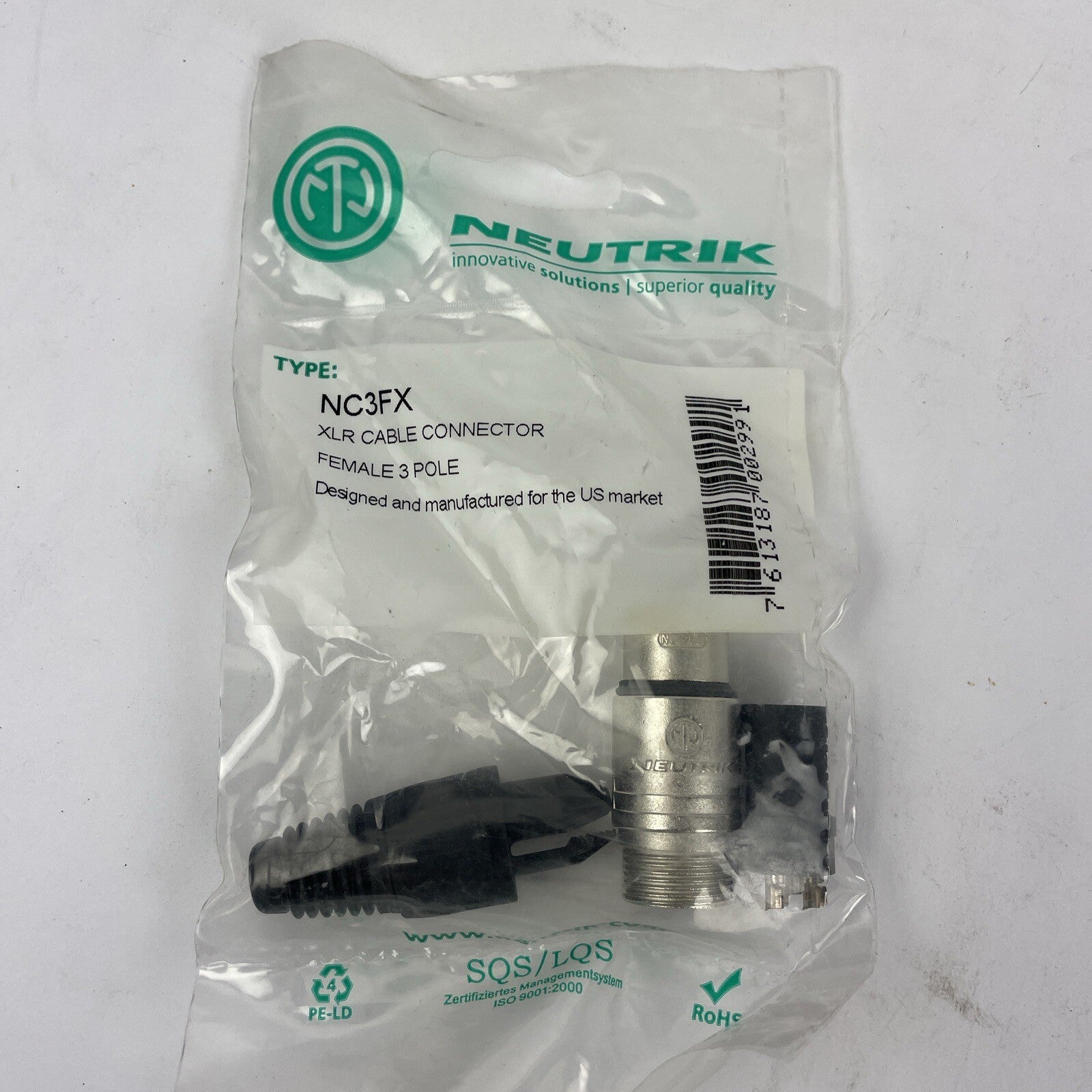 OEM Neutrik NC3FX 3 Pin Female XLR Mic Connector - Brand New * Sealed