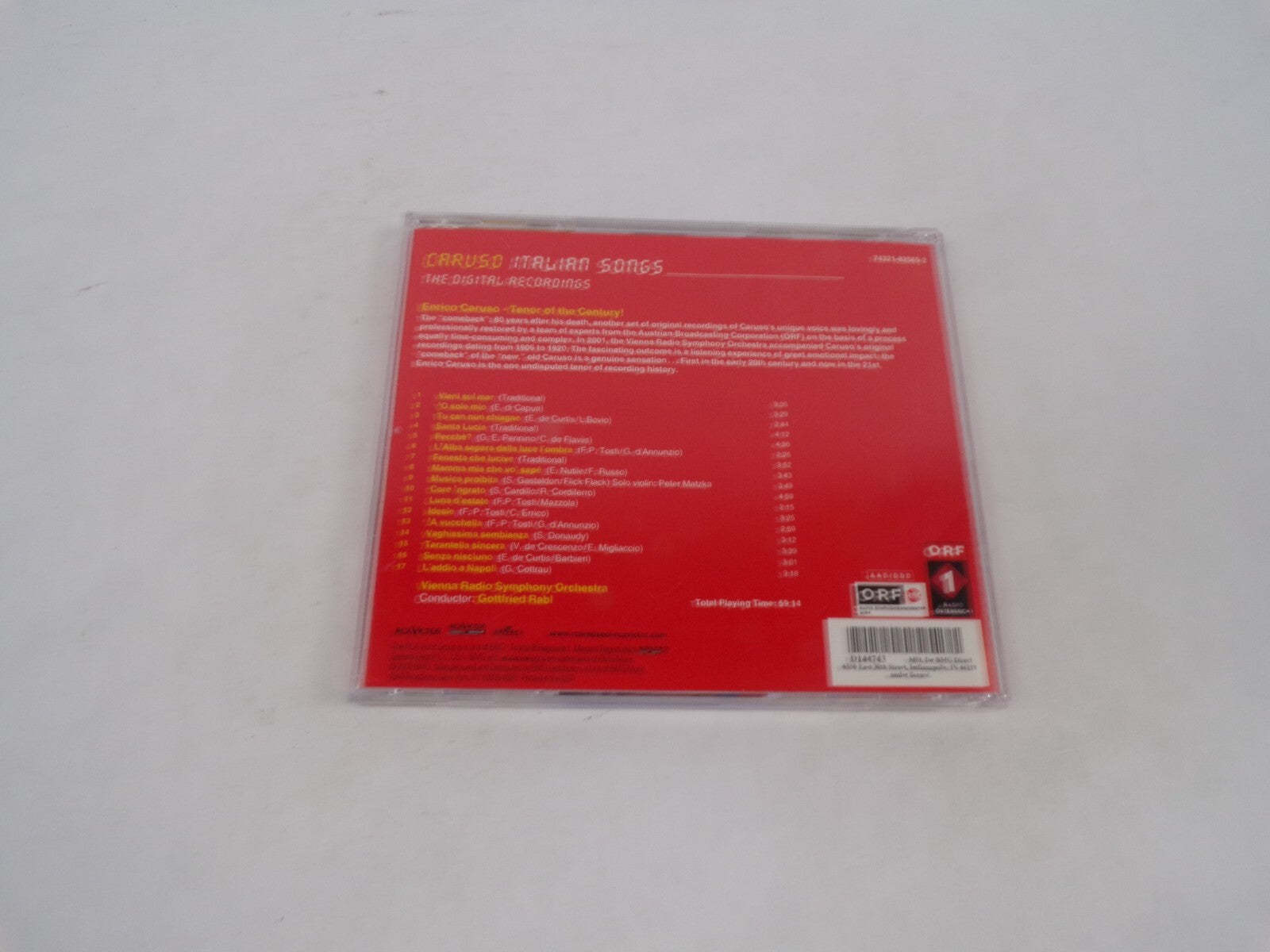 Caruso Italian Songs'O Sole Mio Santa Lucia Core 'Ngrato 'A Vucchella L'addCD#70