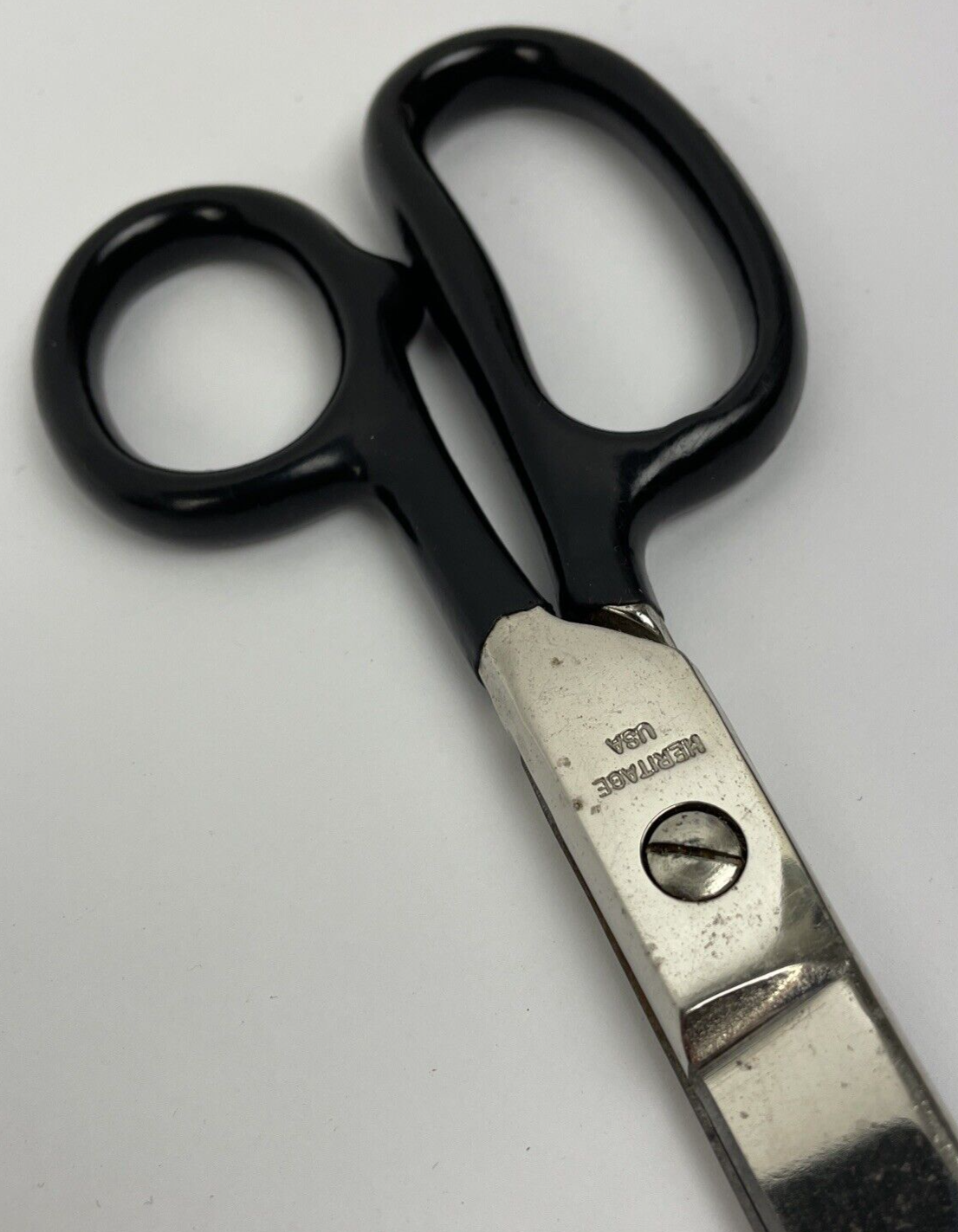 Vintage Heritage USA Scissors Shears Tailor Seamstress 9" Black Handle USA Made