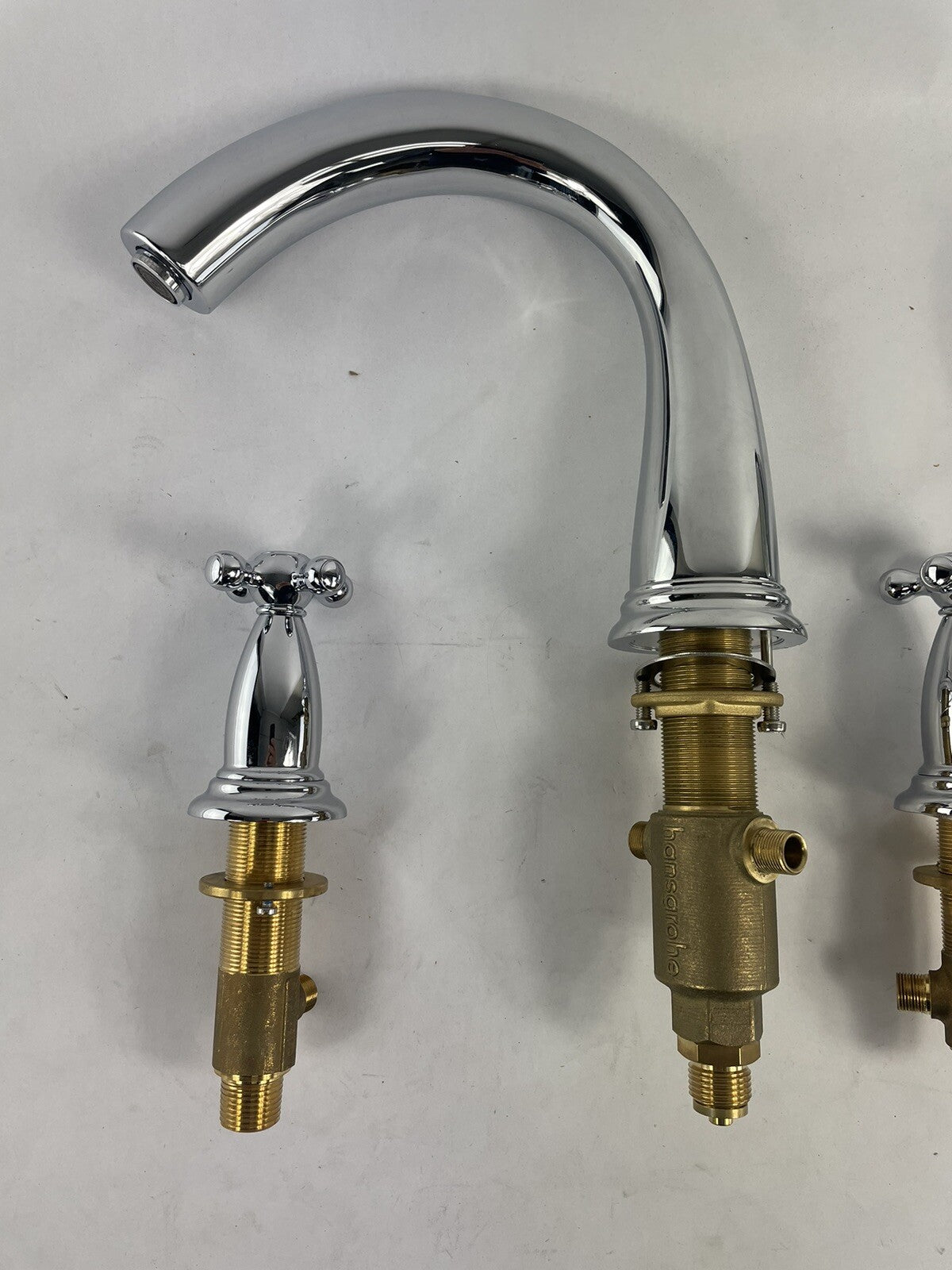 Hansgrohe 3-hole tub filler with cross handles and hand shower