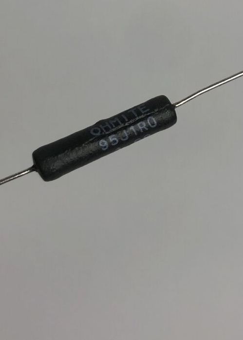 Lot of 2 x Ohmite 95J1R0 1 Ohm 5 Watt Wirewound Power Resistors 5W - LOOK