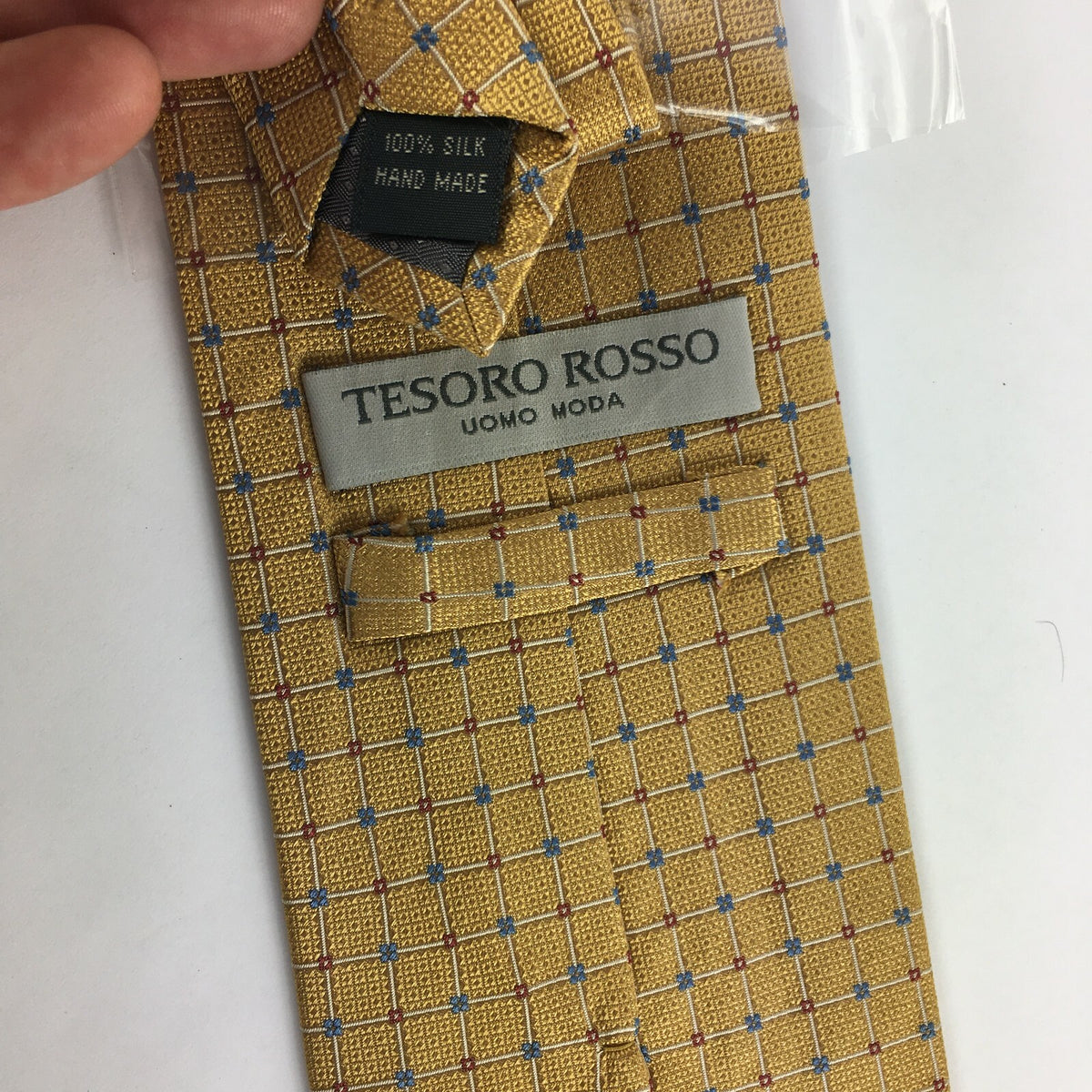 Genuine Tesoro Rosso 100% Silk Handmade Stylish Formal/Casual Tie Multi Coloured