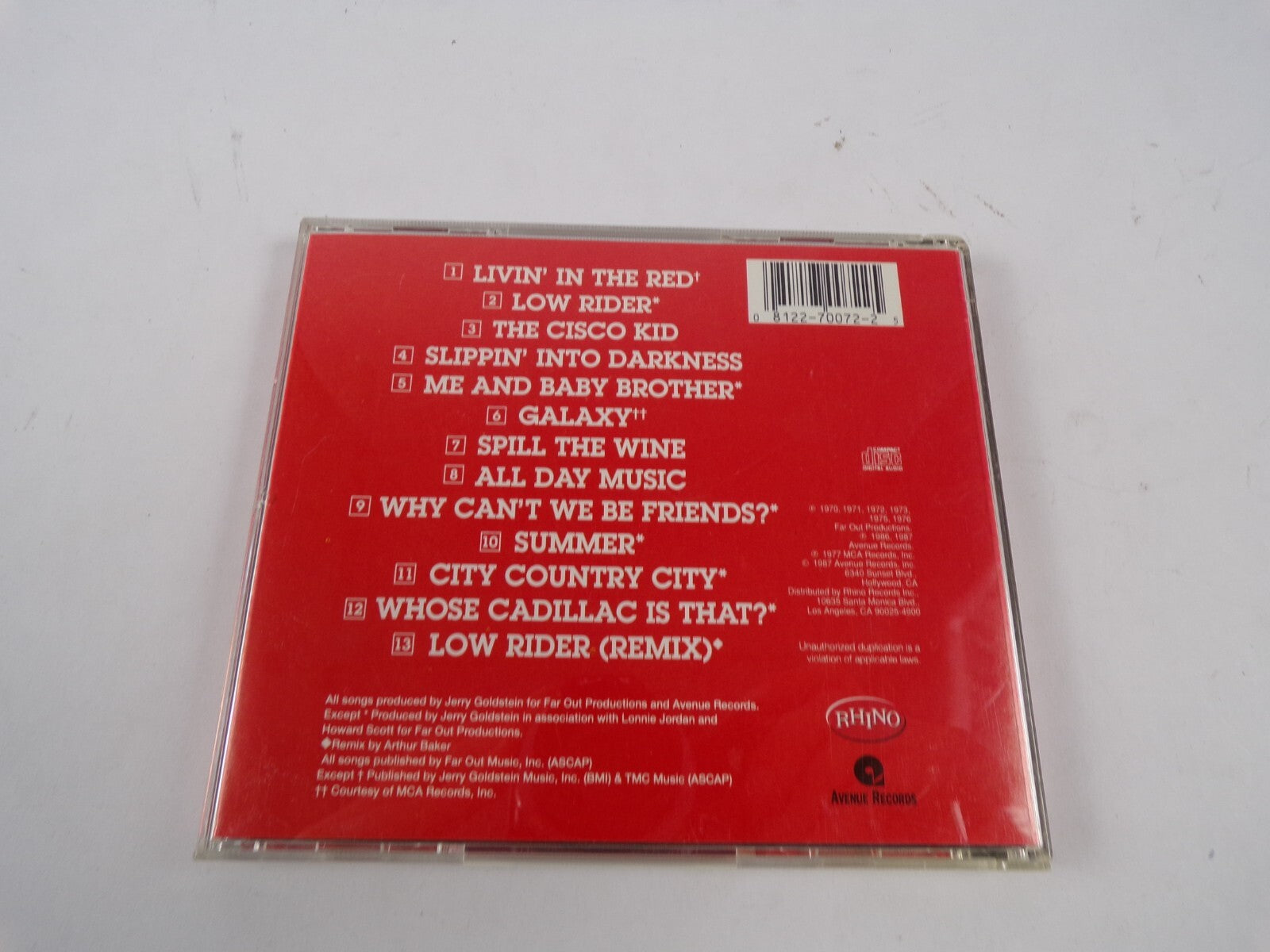 The Best OfWar Lowrider Galaxy Spill The WineGalaxy Why Can't We beFriends CD#61