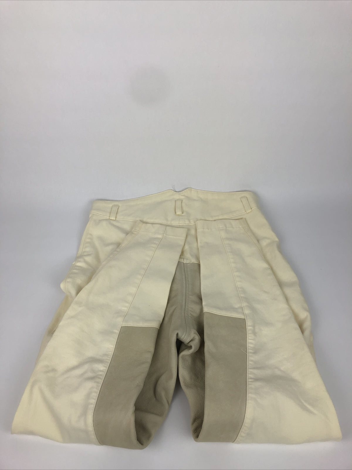 EQUI Wear Women’s Leather Knee Patch Breech Riding Pants Equestrian Cream Sz 30
