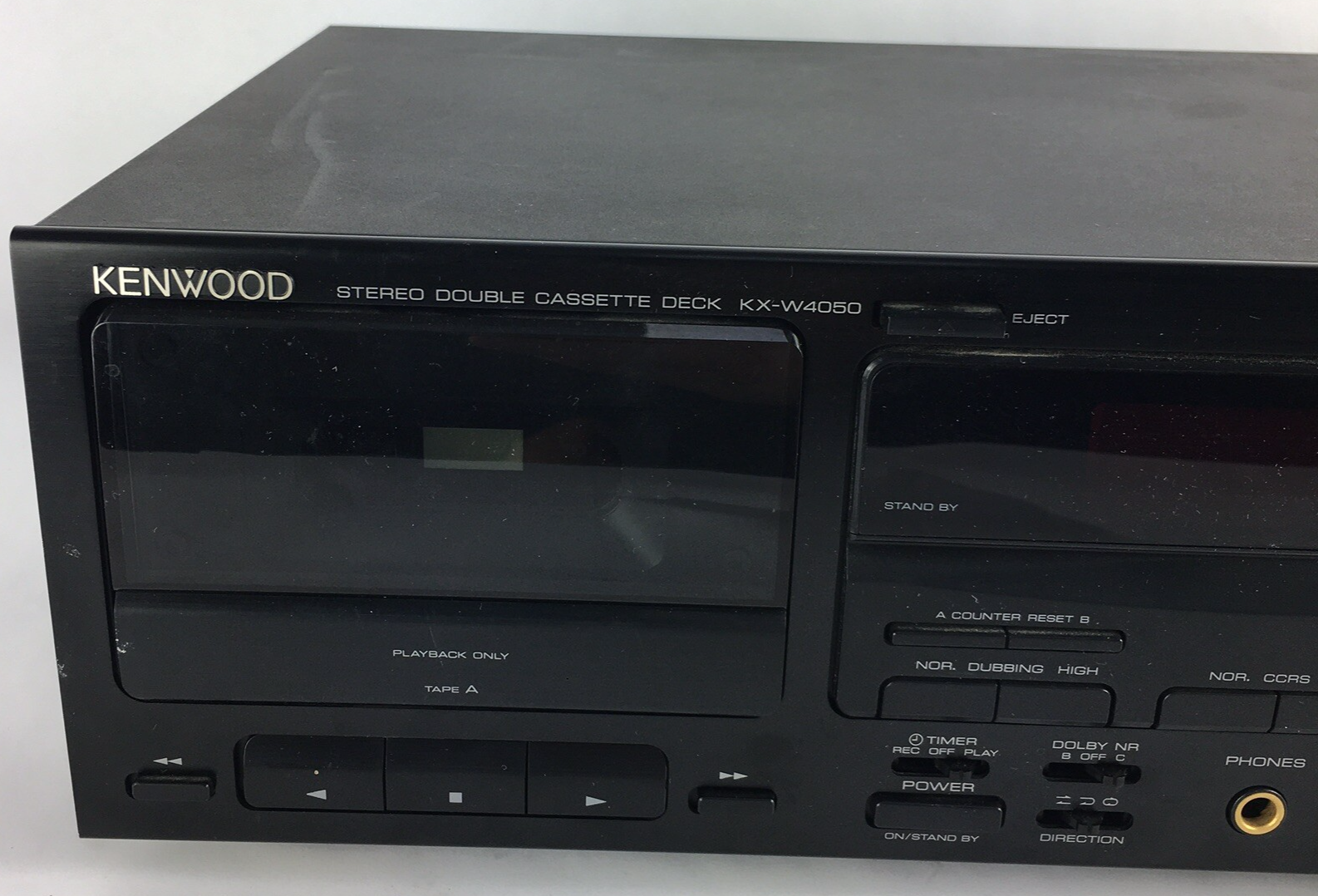 Vintage Kenwood KX-W4050 Stereo Dual Cassette Deck Powers On Does Not Engage