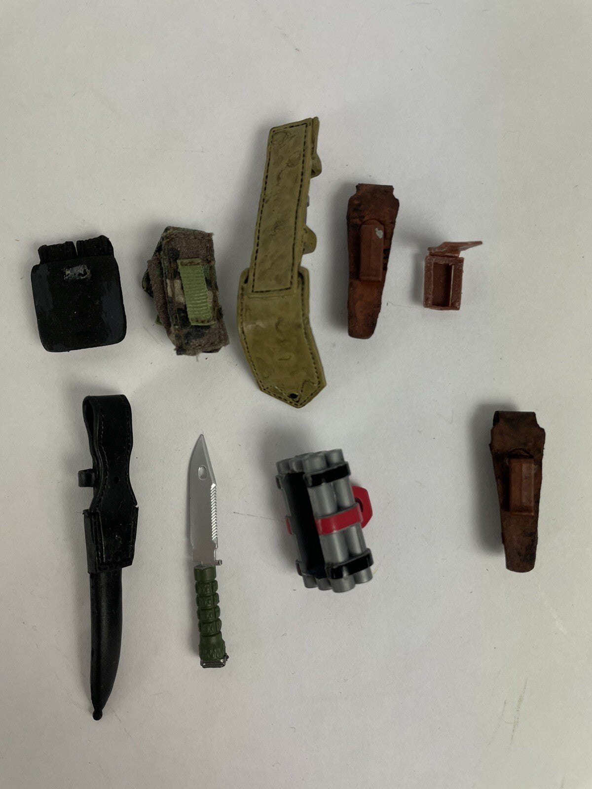 LOT OF 9 VTG 90s GI Joe Machette knife pliers pouch For 1/6 Scale 12" Figures