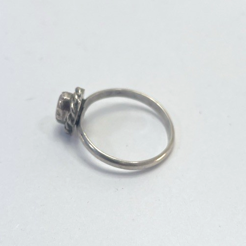Native American Dainty  Minimalist Mother Pearl 925 Sterling Silver Ring Size 1