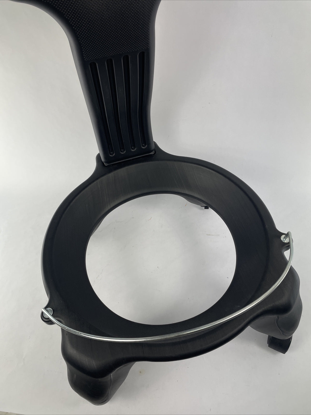 Black Rolling Fit-Chair exercise posture balance office chair with casters.