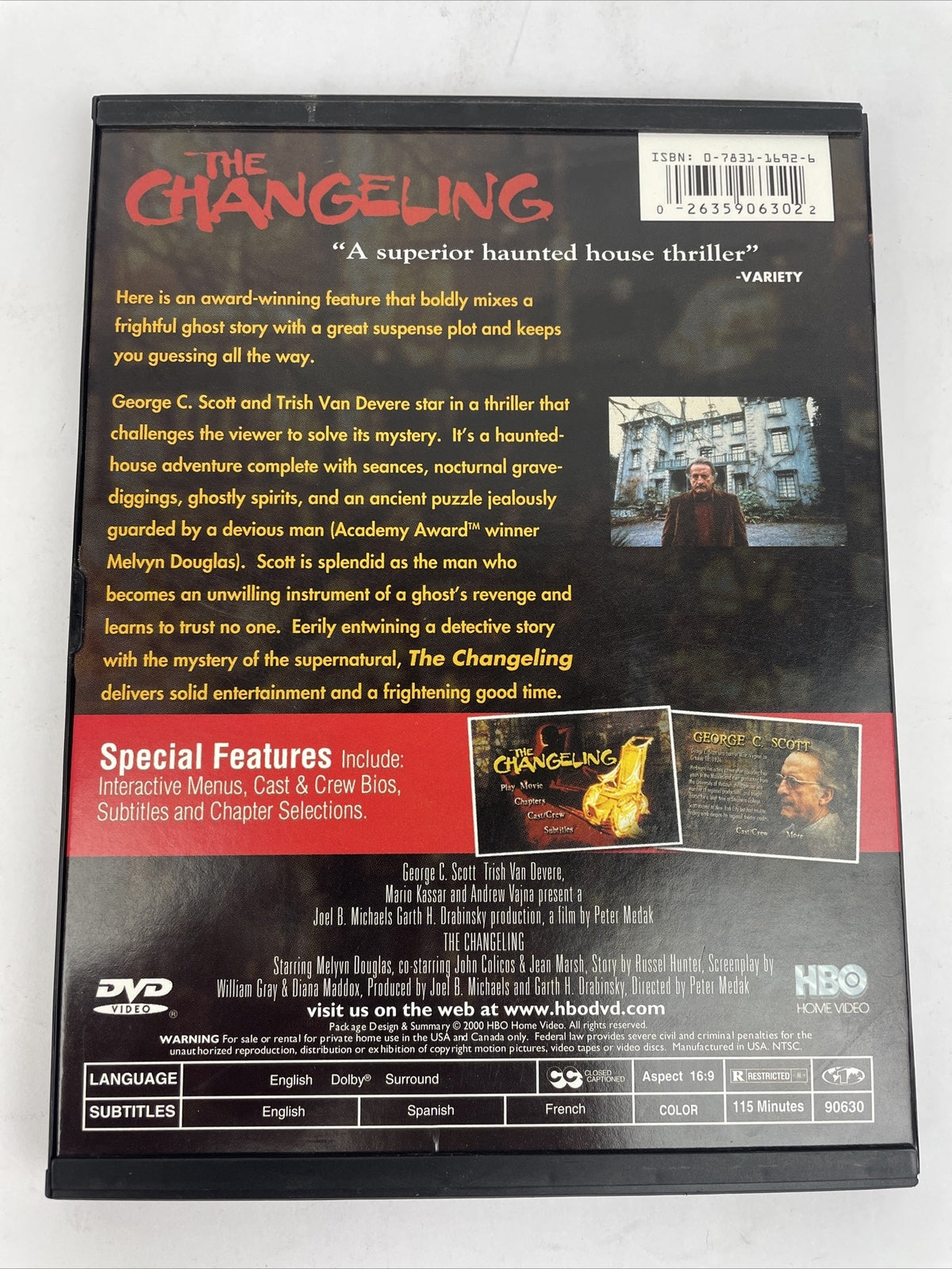 The Changeling (DVD, Video 1980) George C. Scott Trish Van Devere - Snap Case