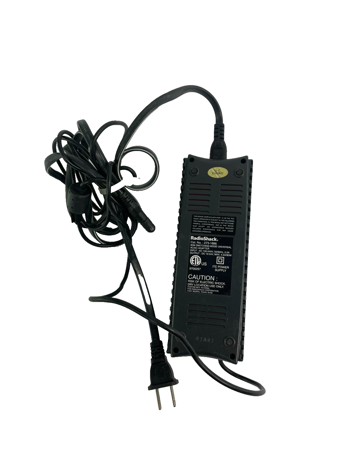 Geniune RadioShack Model 273-1686 Output 12-24V 4.5A Power Supply Adapter #A79
