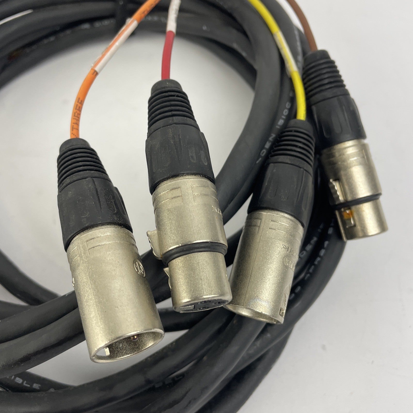 Belden 4 Channel Male 1/4" Phone - 3-Pin Neutrik XLR MALE FEMALE Snake Cable 20'