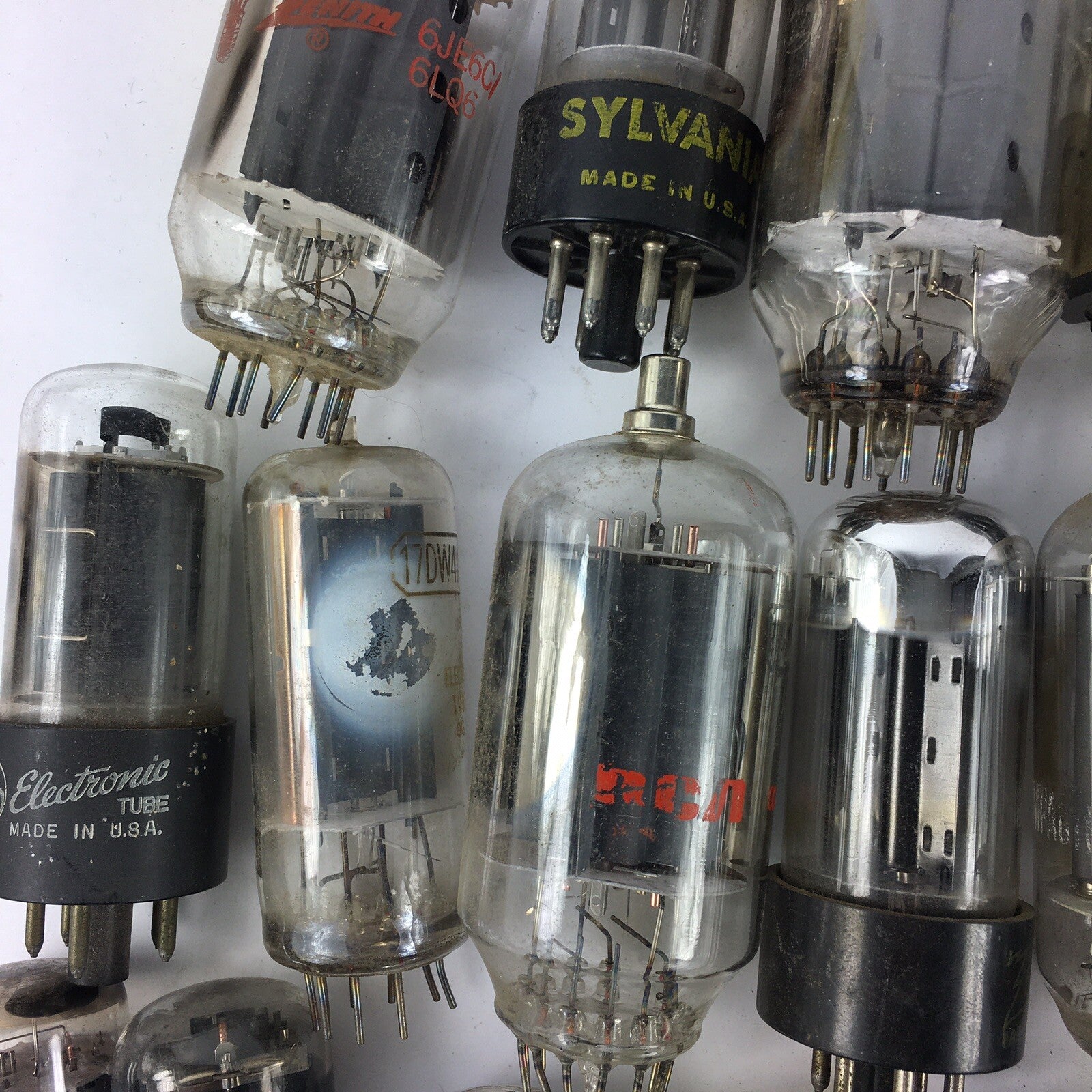 Lot of 50 Various Brands Vintage Vacuum Tubes -UNTESTED - Sylvania, RCA GE  #5