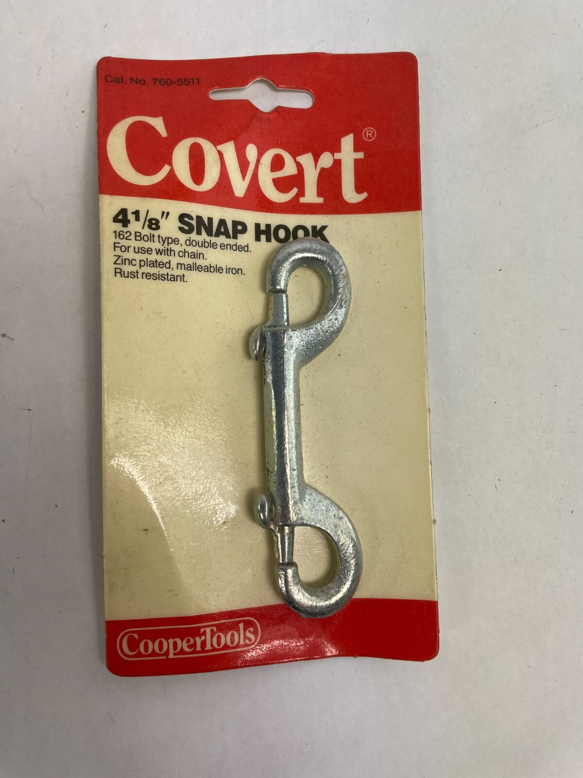 Covert Snap Hook 4 1/8" 162 Bolt Type Double Ended Zinc Plated Malleable Iron