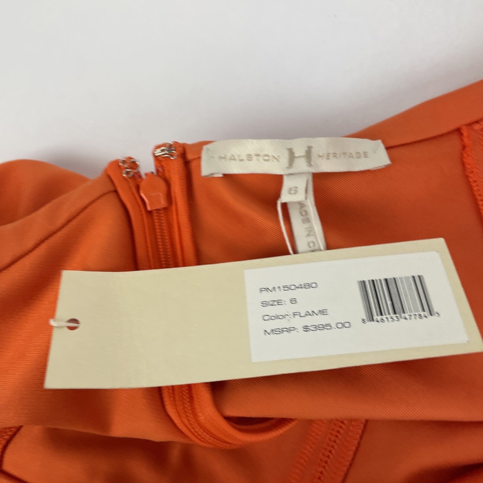 Halston Heritage PM150480 Ponte Dress Size 6 Flame Orange NWT