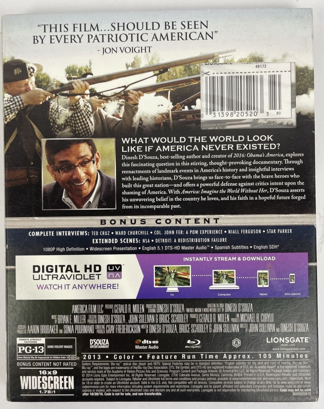 America : Imagine The World Without Her [ Blu-ray Digital HD ] w slip Cover NEW