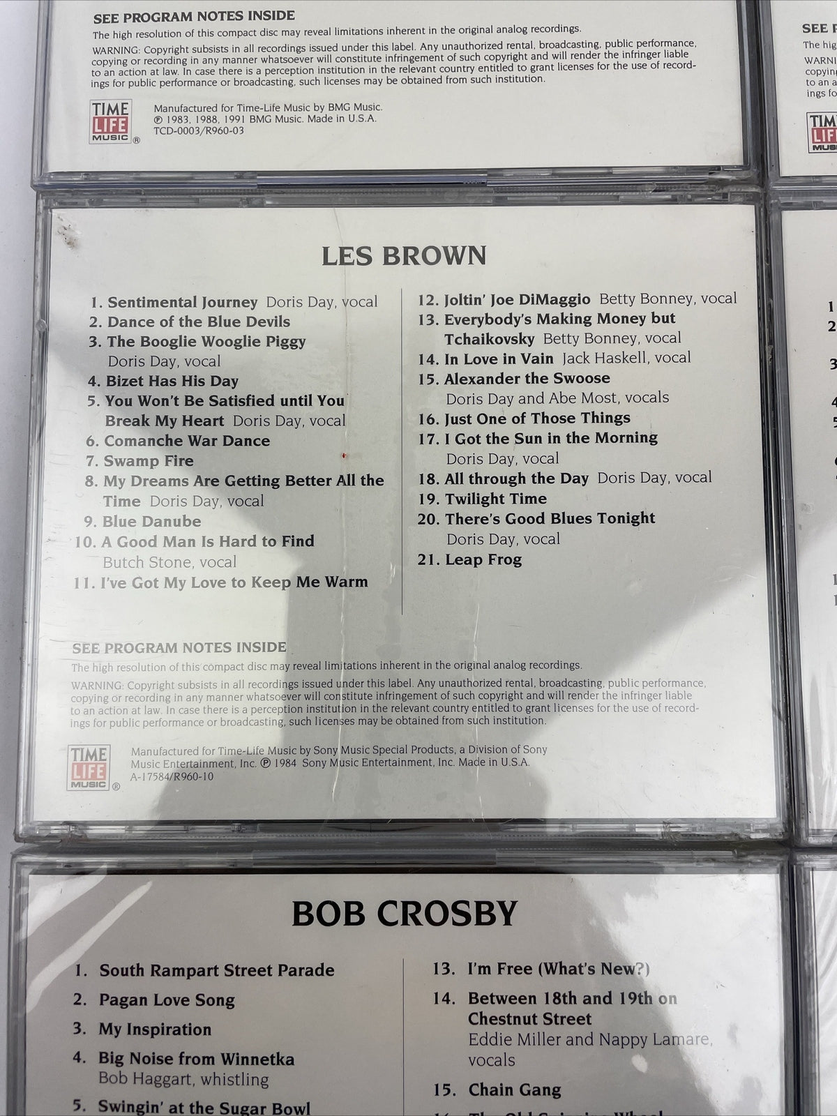 Lot of 6 x Time-Life Big Bands Sealed Hype Stickers Crosby Brown Dorsey CD #72