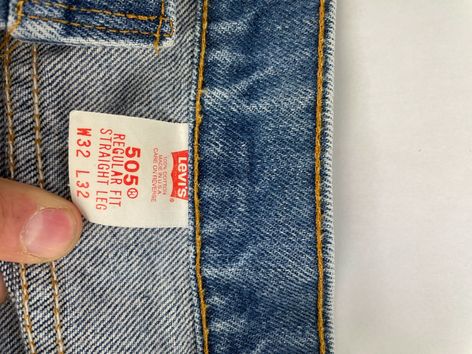 Levi's Men's Light Blue 505 Regular Fit Straight Leg Jeans Size W 32 L 32