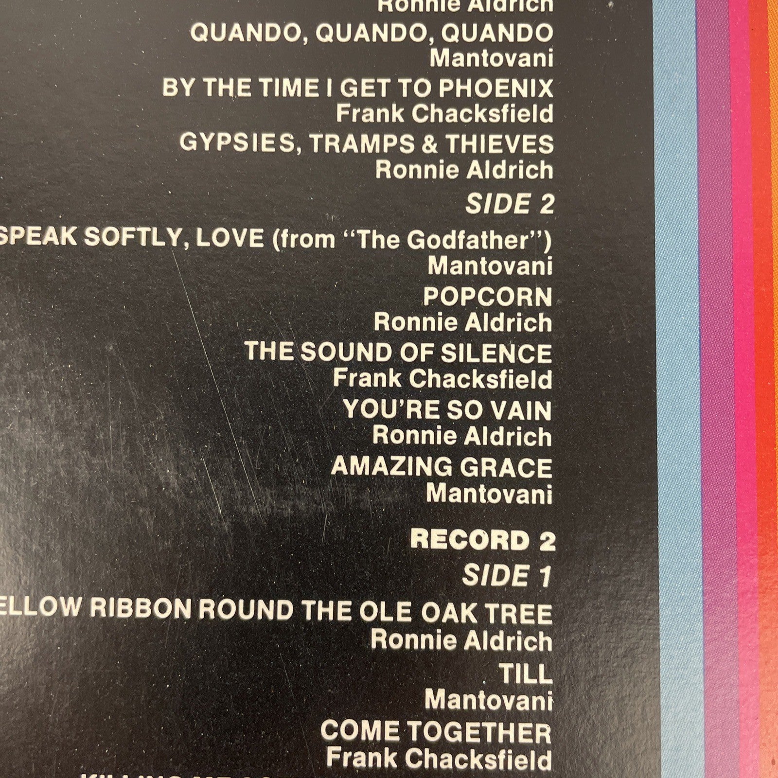 Mantovani, Frank Chacksfield, Ronnie Aldrich – The Best Of The '70s Vol. 2 LP