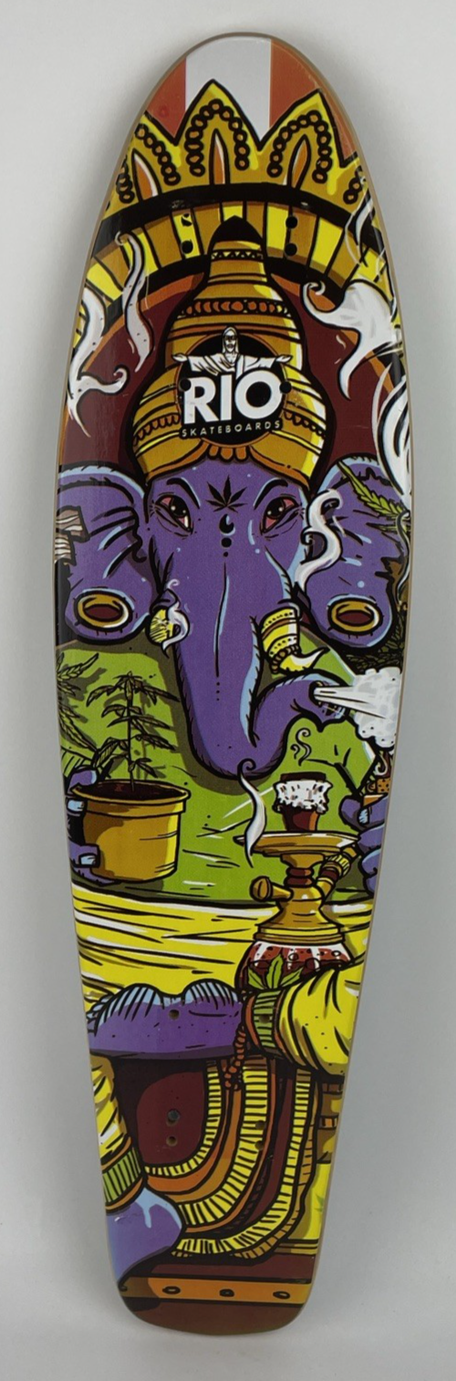 Penny Style Wood Cruiser Skateboard Deck w Griptape Purple Elephant 23" x 6"