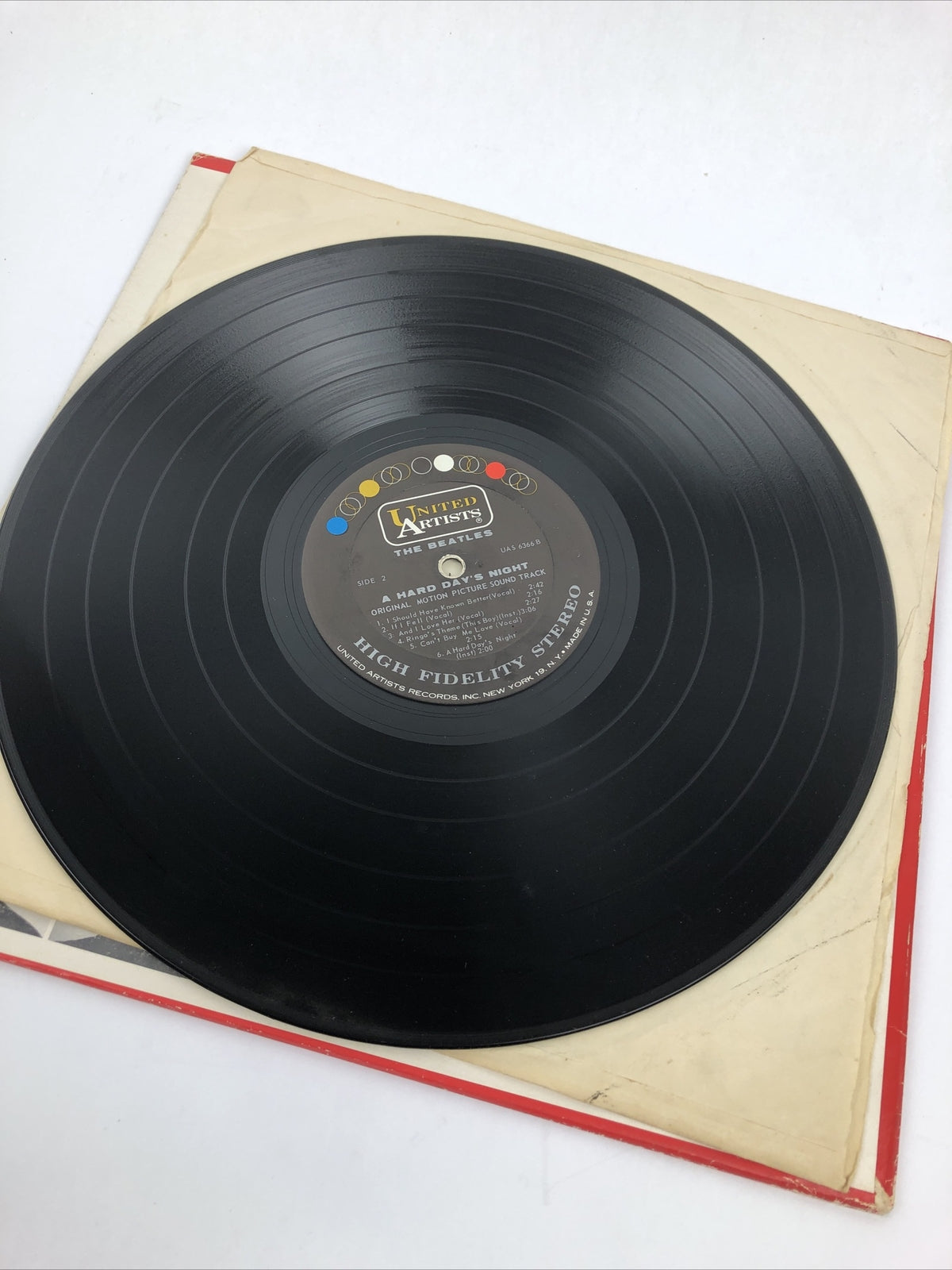 THE BEATLES "A Hard Day's Night" United Artists #UAS 6366 (black label) LP