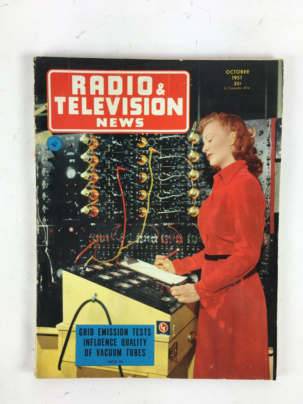 October 1951 Radio Television News Magazine Grid Emission Tests Vacuum Tubes