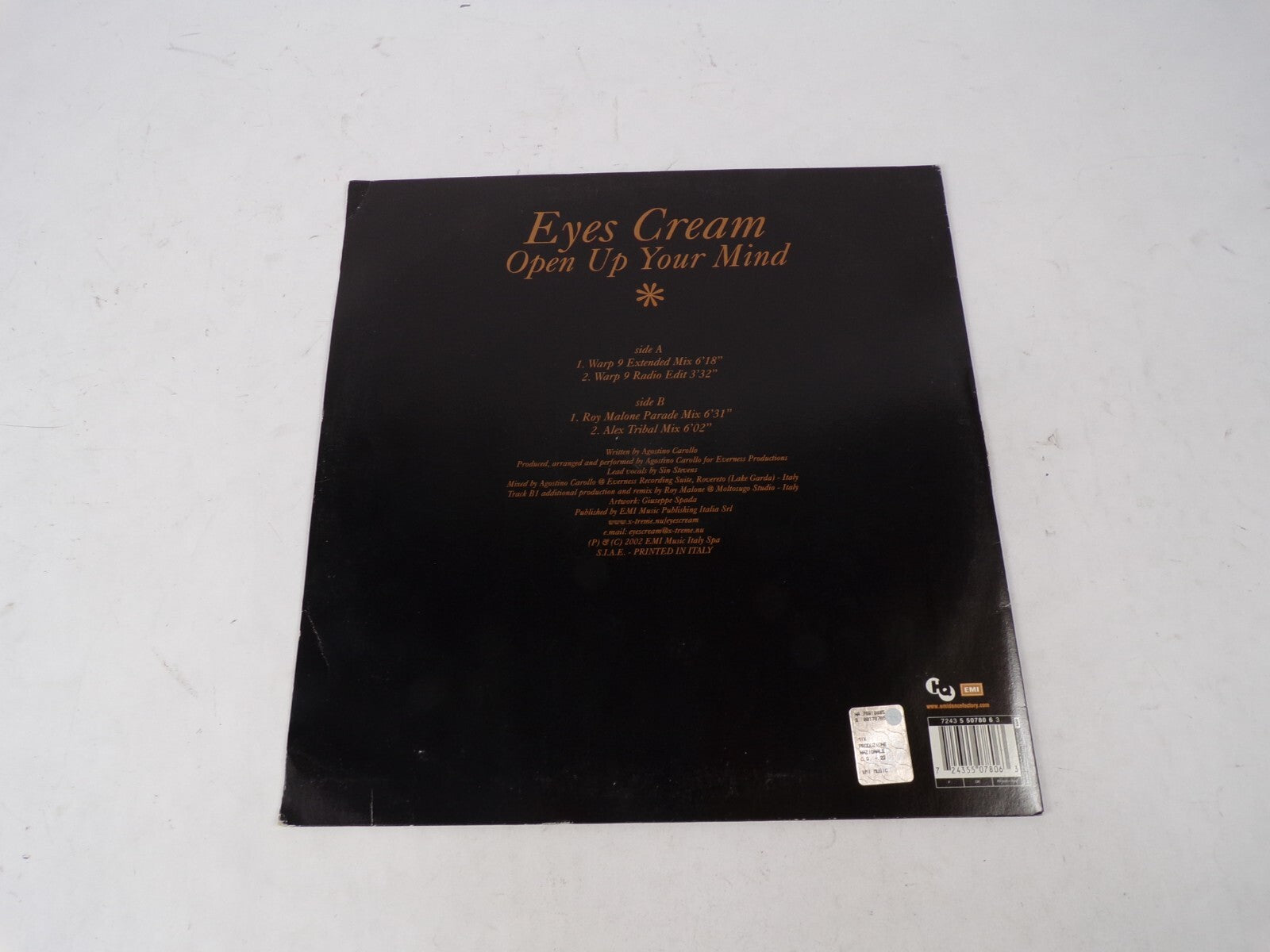 Eyes Cream Open Up Your Mind Roy Malone Parade Mix Alex Tribal Mix Vinyl Record