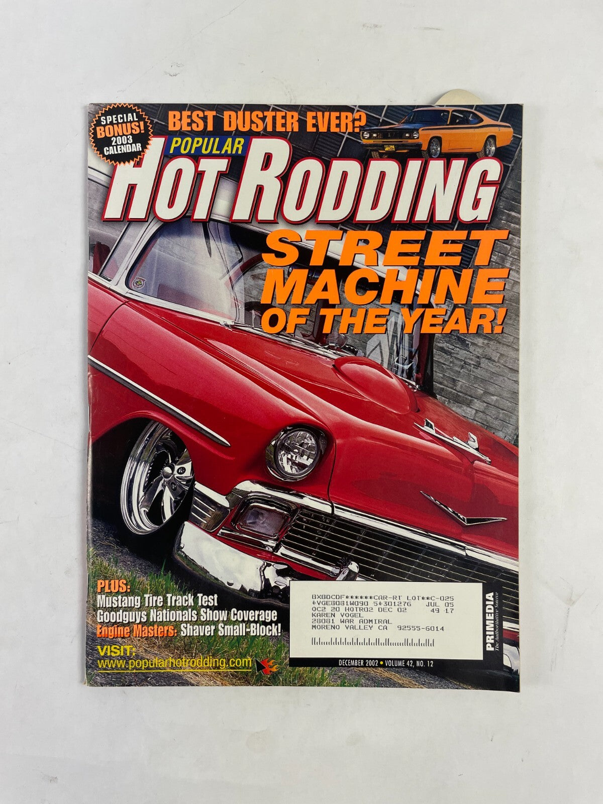 December 2002 Hot Rodding Magazine Steet Machine Of The Year Mustang Tire Track